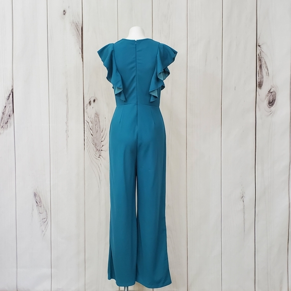 Teal Jumpsuit Pants Turquoise NEW Retro Disco 70s - Picture 5 of 12